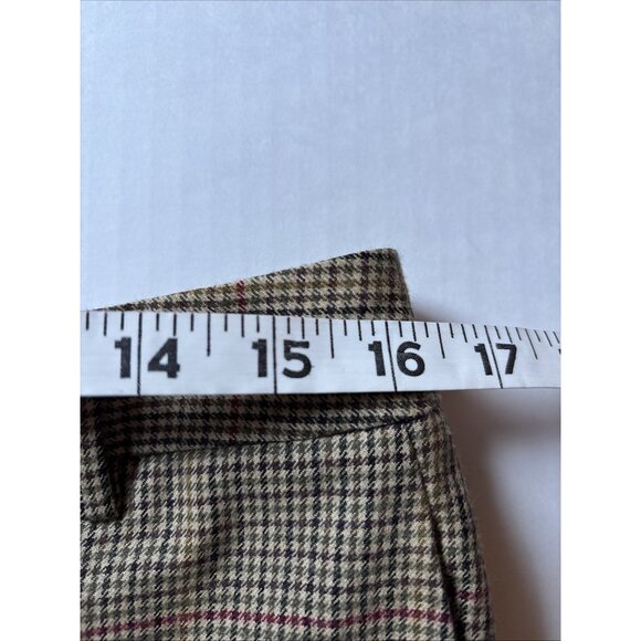 346 Brooks Brothers Ladies Tan Plaid Wool Lined Dress Pants Size 10 - Picture 4 of 6